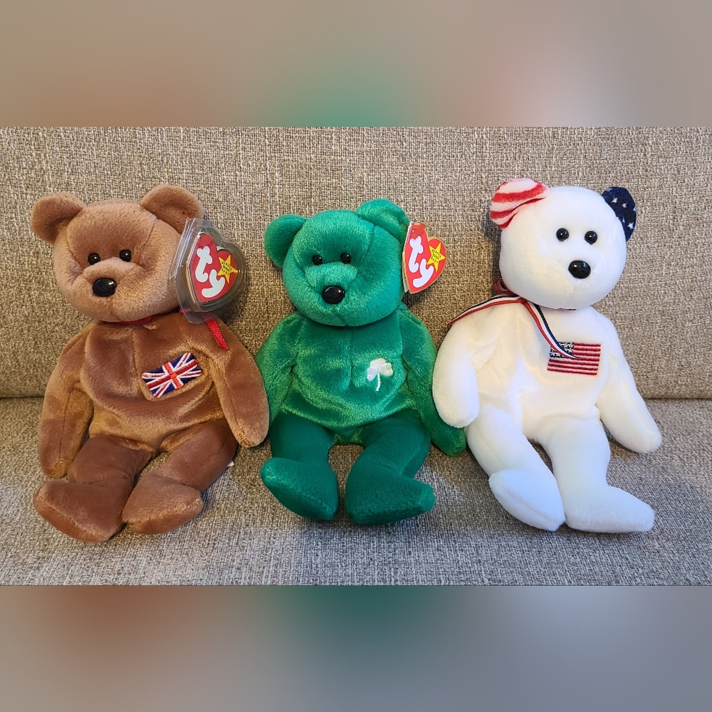 TY Beanie Babies Erin, Brittania & America